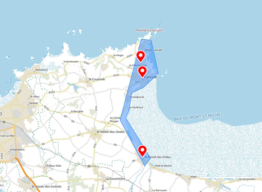 zones d’intervention d’une conciergerie à Cancale et alentours