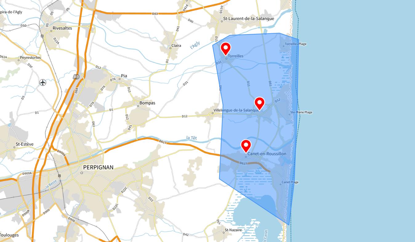 zones d’intervention d’une conciergerie à Canet Plage et alentours