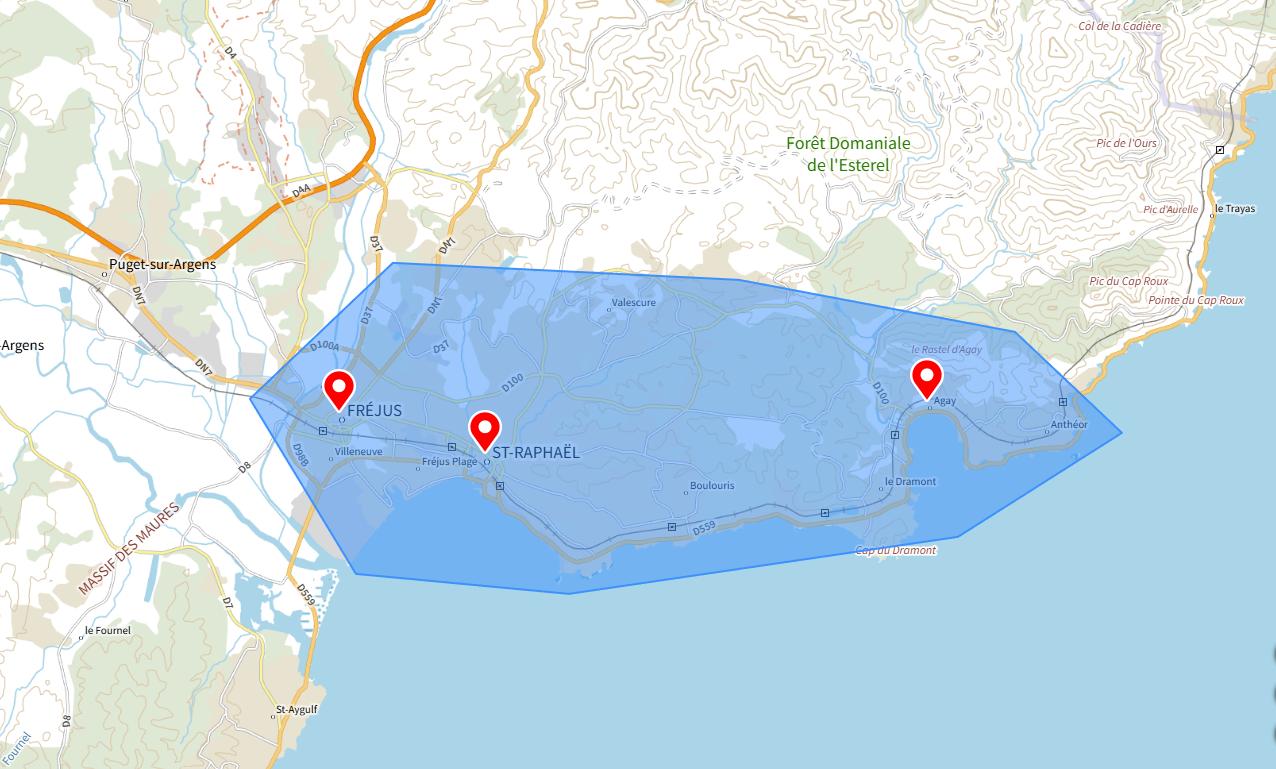 zones d’intervention d’une conciergerie à Fréjus et alentours