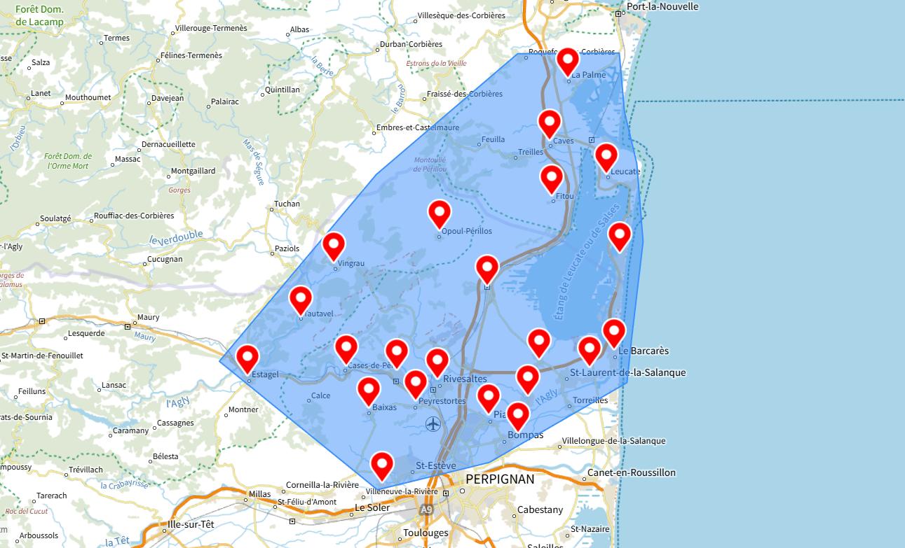 zones d’intervention d’une conciergerie au Barcares et alentours