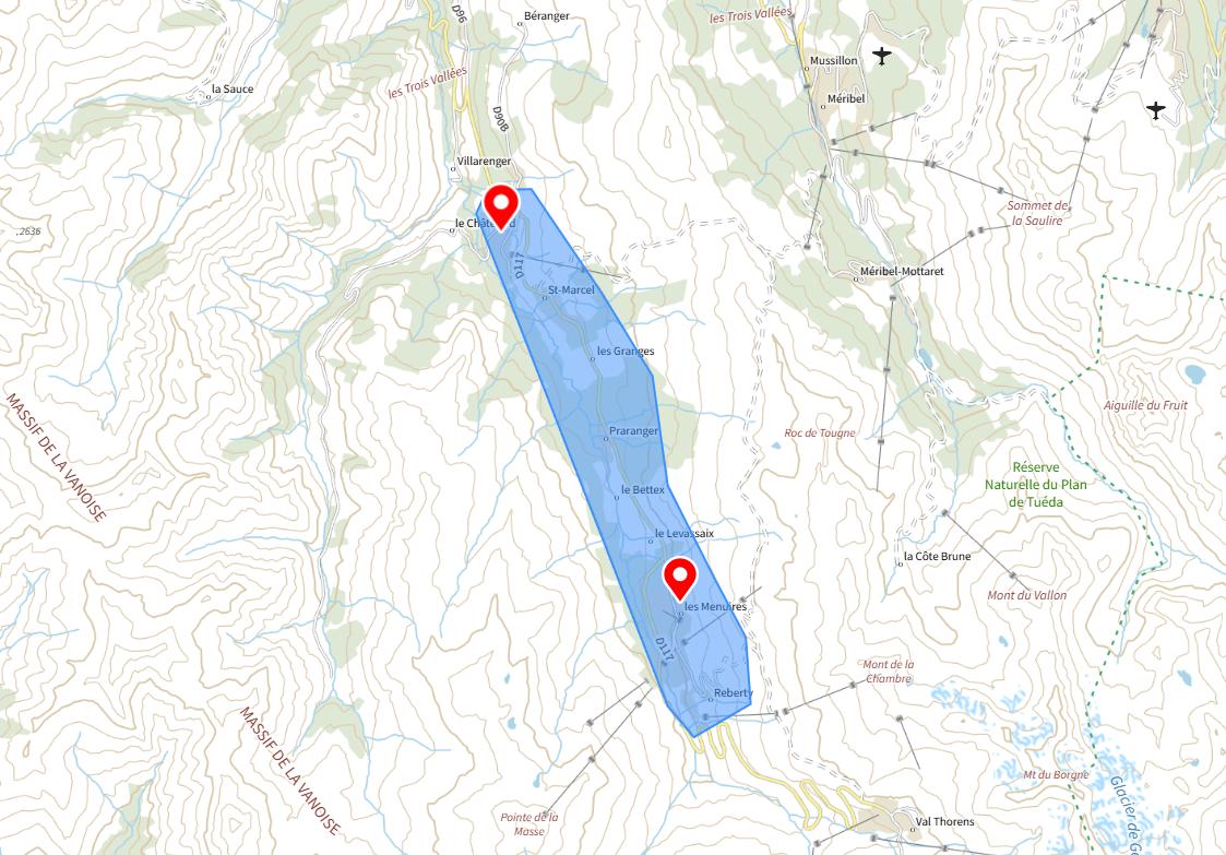 zones d’intervention d’une conciergerie aux Menuires et alentours