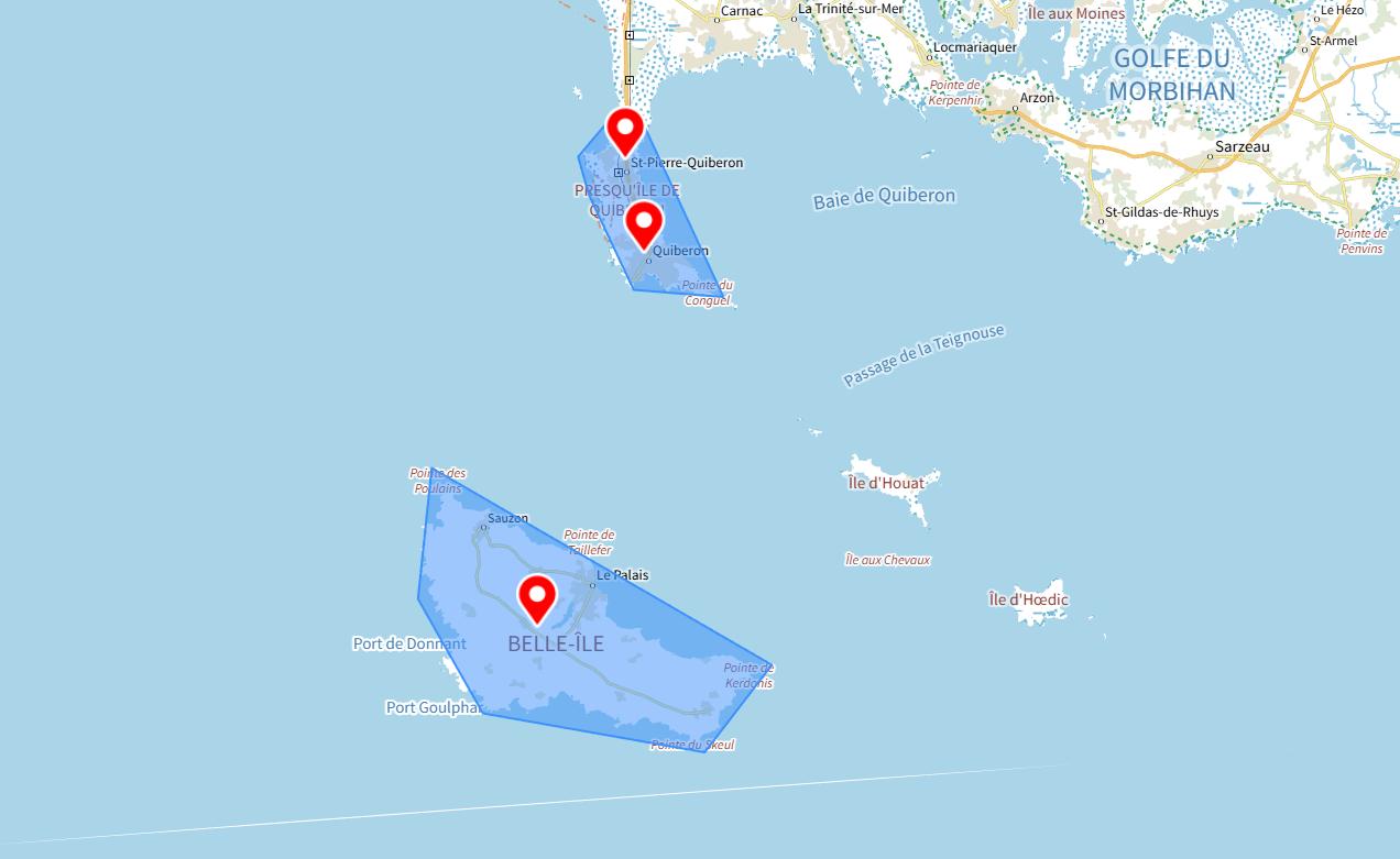 zones d’intervention d’une conciergerie à Quiberon et alentours