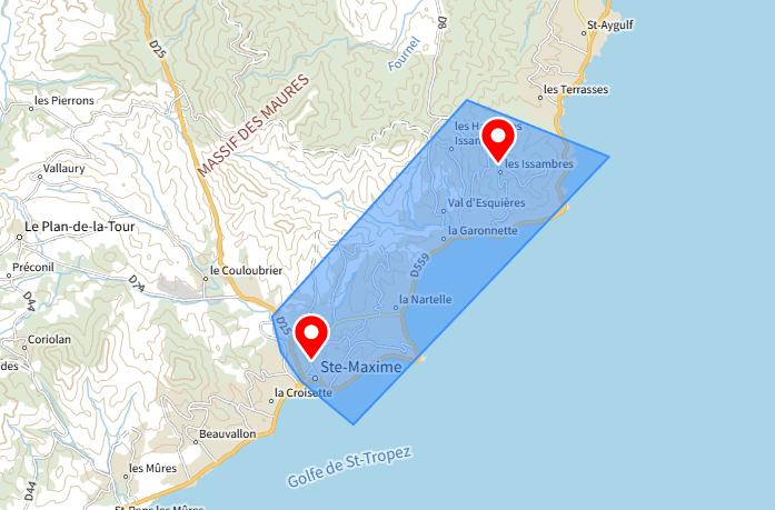 zones d’intervention d’une conciergerie à Sainte-Maxime et alentours
