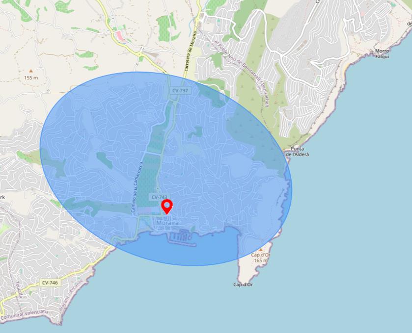 zonas de servicio de gestión de propiedades en Moraira y alrededores