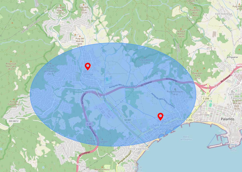zones d’intervention d’une conciergerie à Calonge et alentours