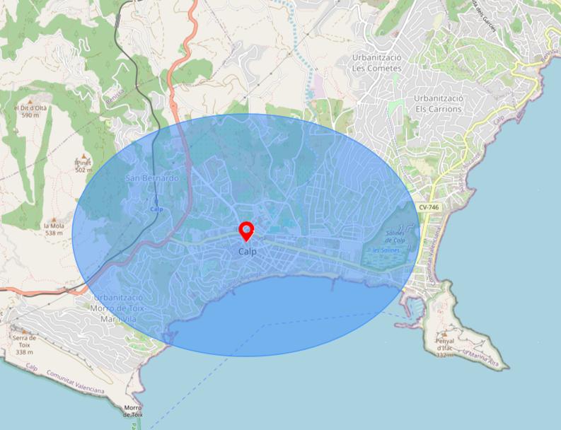 Zonas de servicio de gestión de propiedades en Calpe y alrededores