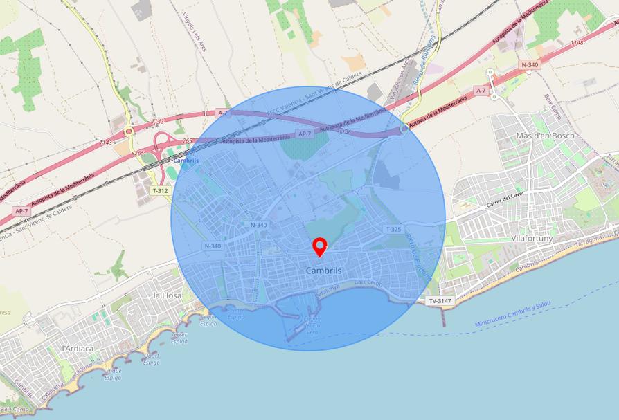 zones d’intervention d’une conciergerie à Cambrils et alentours