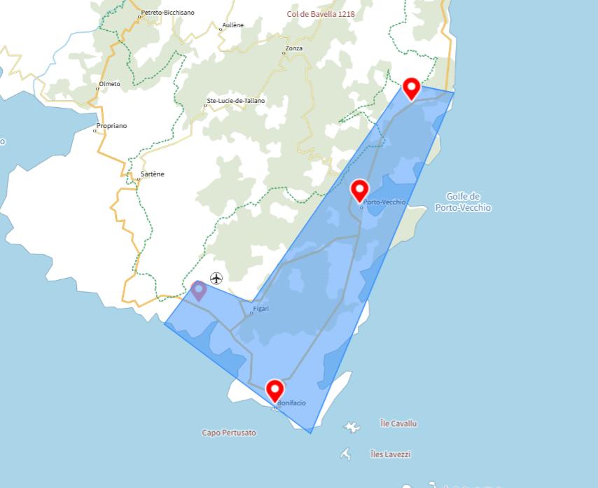 zones d’intervention d’une conciergerie à Porto-Vecchio et alentours