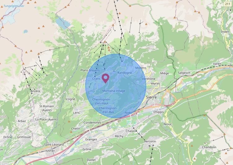 zones d’intervention d’une conciergerie à Crans-Montana et alentours