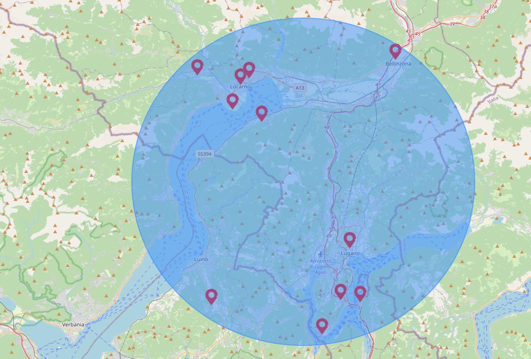 gebiete mit lokalen Services für Ferienhausverwaltung in Locarno und Umgebung